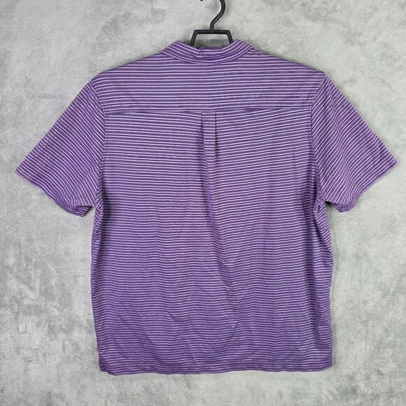 Mens Tommy Bahama Purple Striped Polo Shirt Pima Cotton Blend Golf Size XXL - Picture 5 of 8